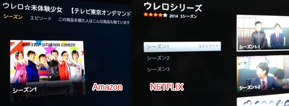 AmazonFire TV Stick　NETFLIXでは提供コンテンツが同じでも解放されているシリーズ数が違う