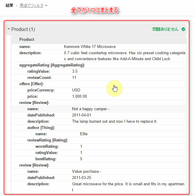 1つの大きな情報として紐づいてまとめる