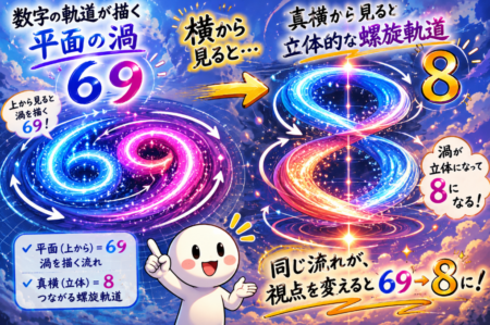69は8だった ― 平面の渦が立体の螺旋に見えた日