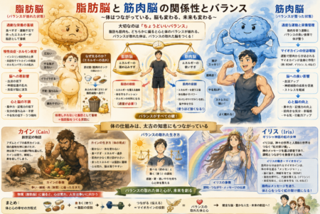 筋肉（マイオ）と脂肪（アディポ）の脳へのカイン（情報伝達物質）